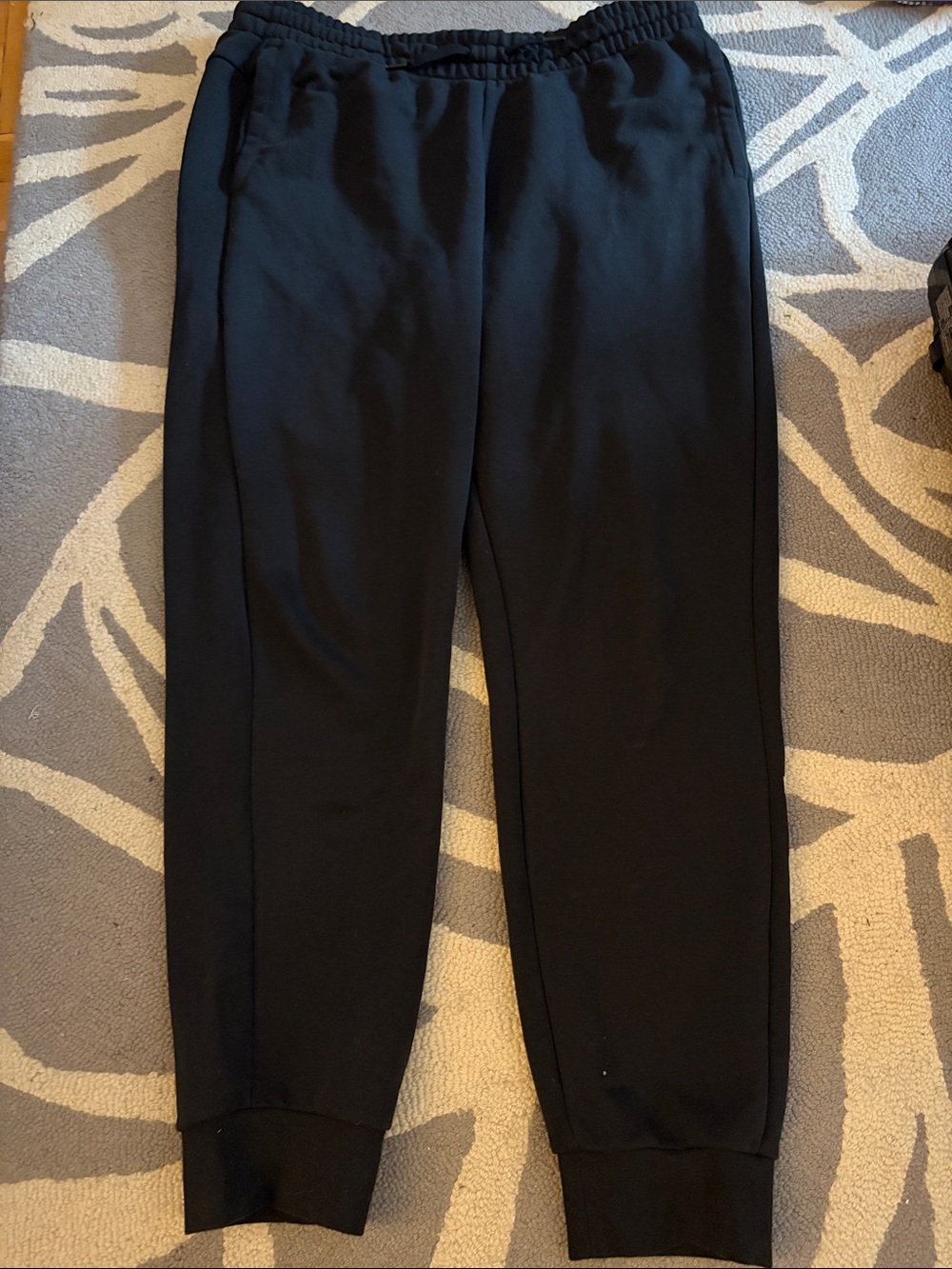 adidas Black Drawstring Athletic Joggers